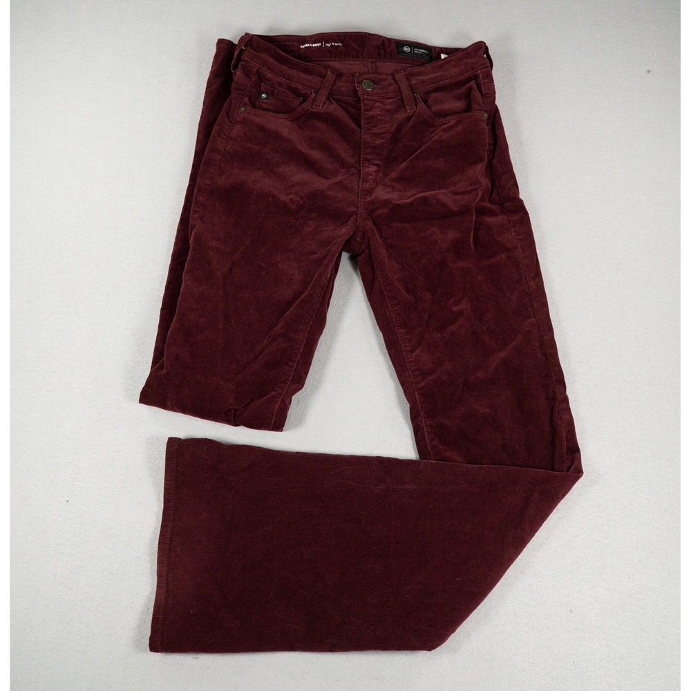 AG Womens Farrah Boot High Rise Corduroy Pants Burgundy 26x32 Bootcut